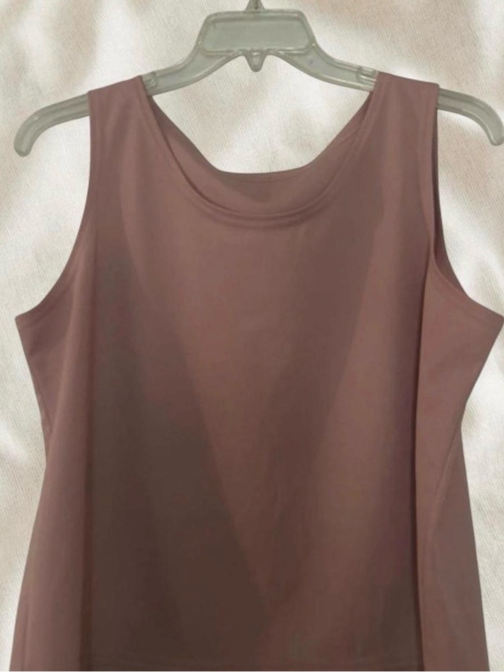 Sleeveless Mauve Tank Top - Classic Women's Scoop Neck